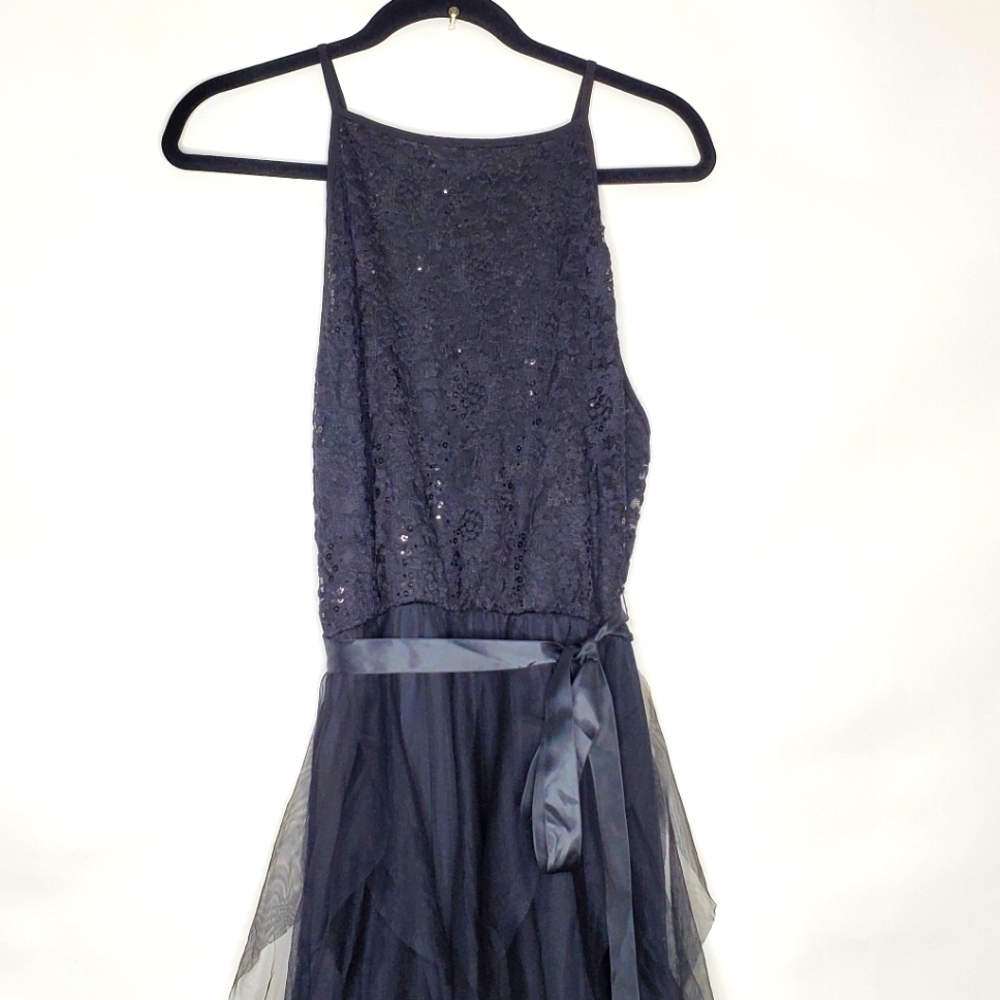 Candalite Sequin Lace Maxi Dress Size 1X Tiered Tulle Skirt Evening‎ Gown NEW - Picture 10 of 16